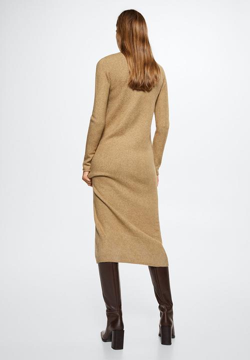 MANGO - Dress seeds - medium brown