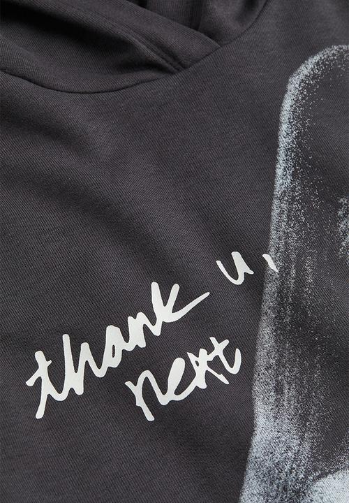 H&M - Oversized printed hoodie - dark grey/ariana grande