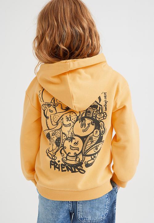 H&M - Printed hoodie - yellow/best friends