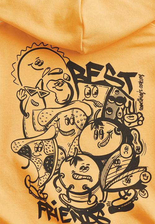 H&M - Printed hoodie - yellow/best friends