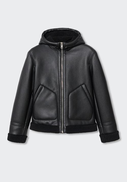 MANGO - Jacket hoodie - black