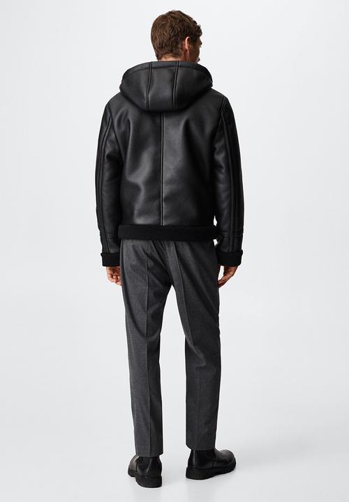 MANGO - Jacket hoodie - black