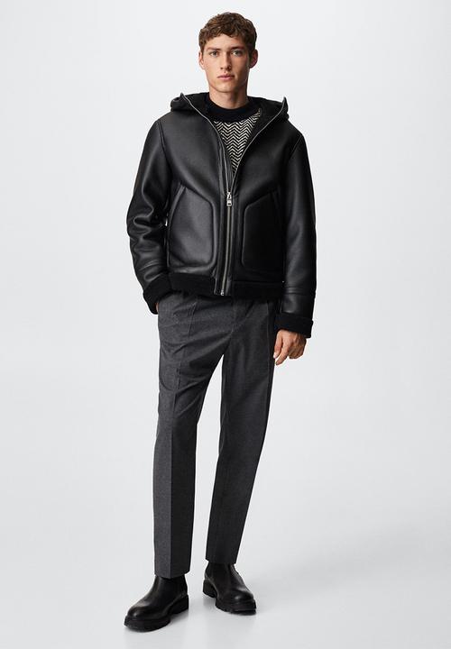 MANGO - Jacket hoodie - black
