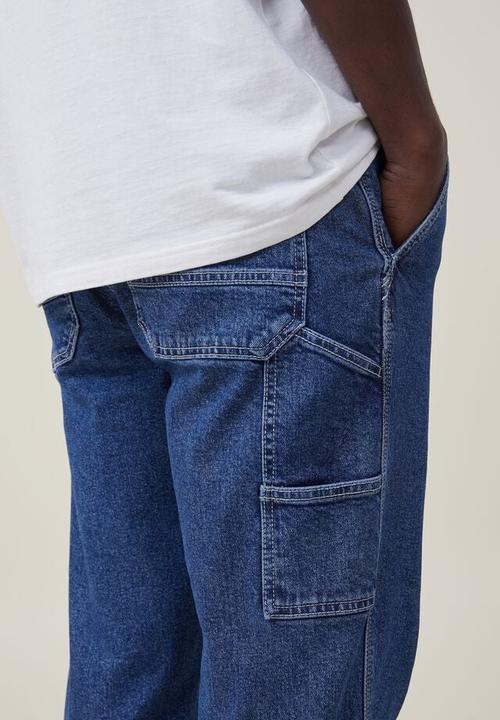 Cotton On - Relaxed tapered jean - worker blue