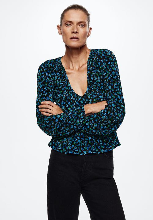 MANGO - Blouse blulinda - mid blue
