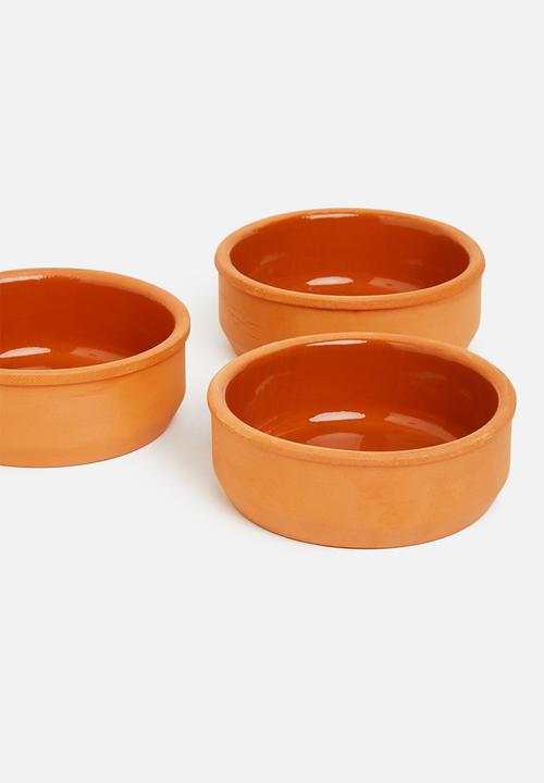 Excellent Houseware - Terracotta ramekin - set of 3 - rust