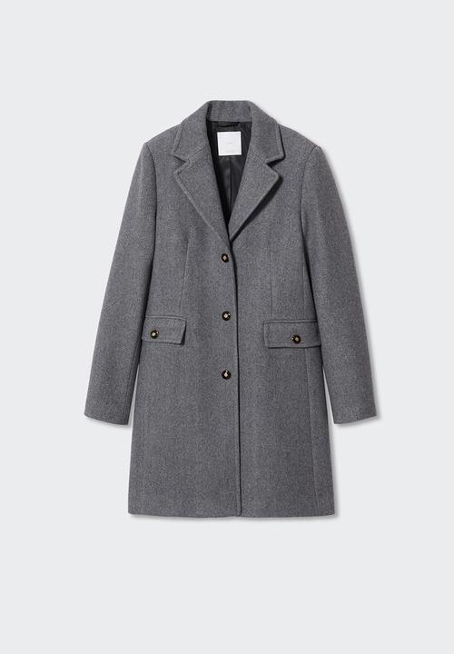 MANGO - Coat carmin - grey