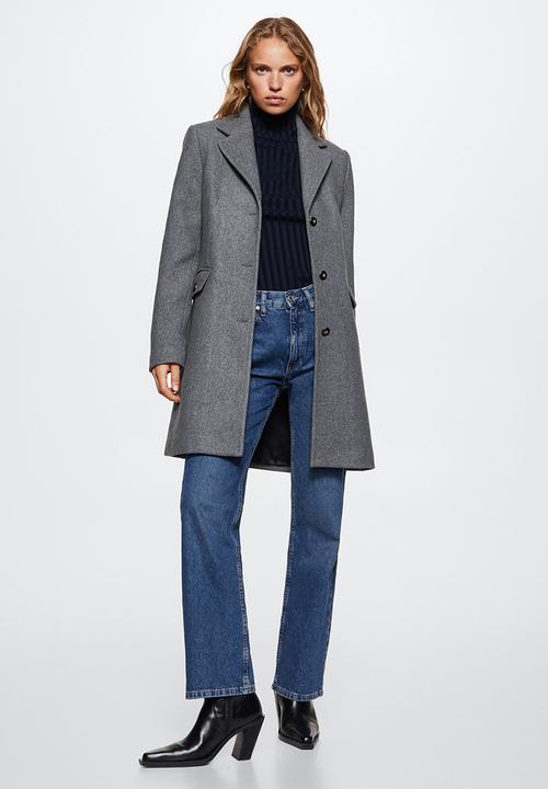 MANGO - Coat carmin - grey