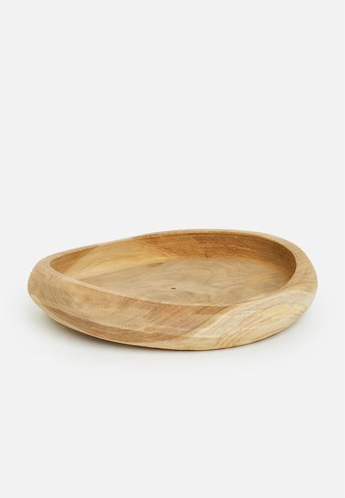 H&S - Teak root wooden bowl 30cm - brown