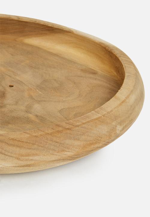 H&S - Teak root wooden bowl 30cm - brown