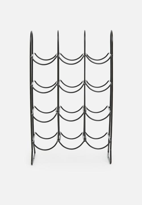 Excellent Houseware - Metal wine rack - black