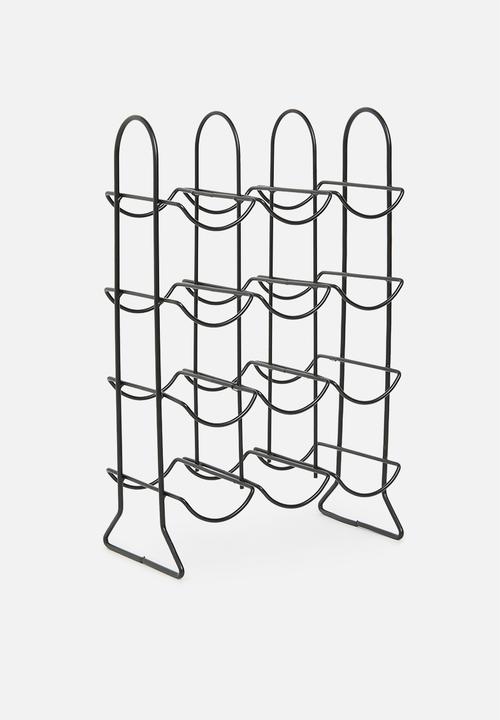 Excellent Houseware - Metal wine rack - black