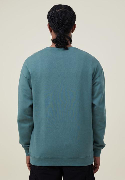 Cotton On - Smiley crew fleece - lcn smi wash forest/smiley 
