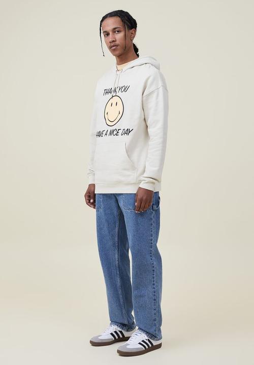 Cotton On - Smiley fleece pullover - lcn smi ecru/smiley 