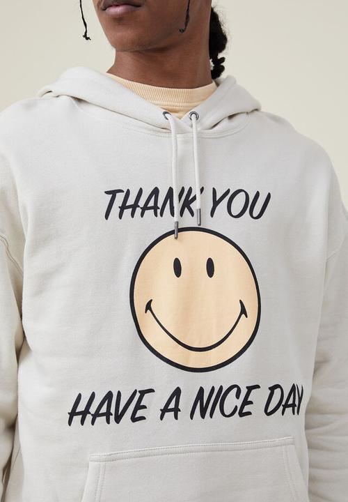 Cotton On - Smiley fleece pullover - lcn smi ecru/smiley 