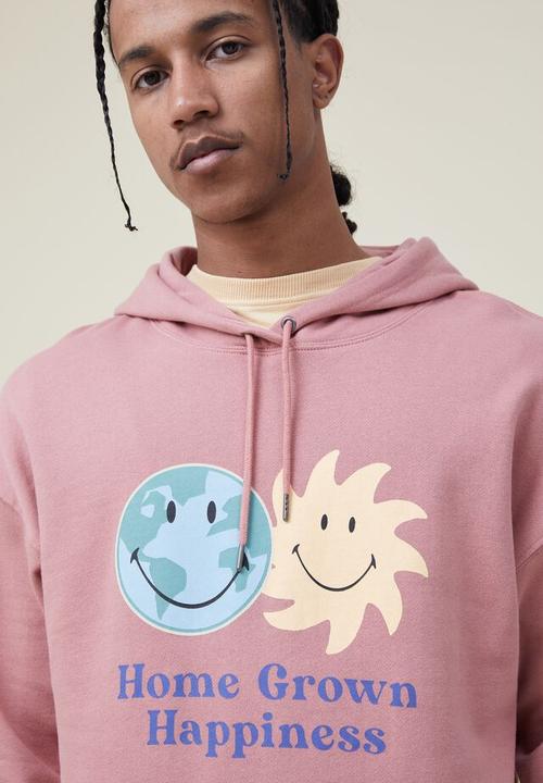 Cotton On - Smiley fleece pullover - lcn smi faded rose/smiley 