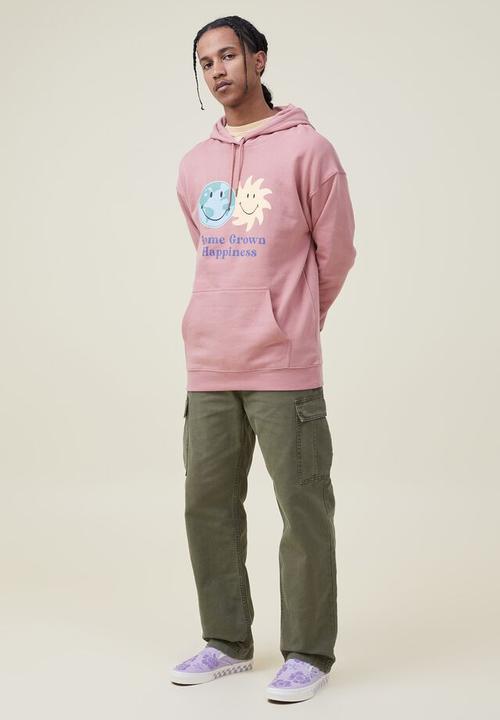 Cotton On - Smiley fleece pullover - lcn smi faded rose/smiley 