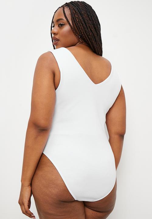 Superbalist - Double v rib bodysuit - white