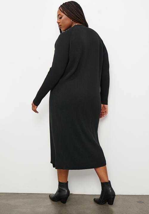 Superbalist - Fine rib midi cardigan - black