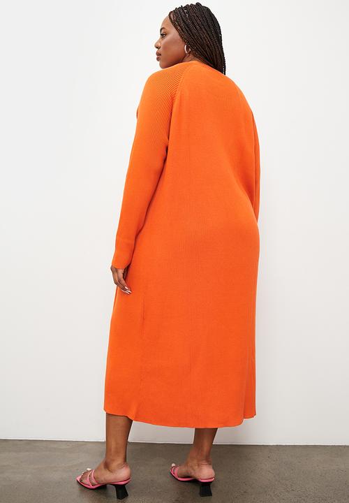 Superbalist - Fine rib midi cardigan - tangerine