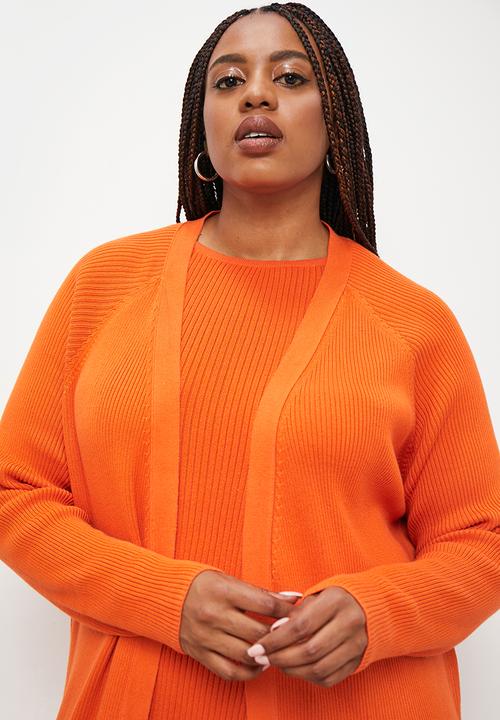 Superbalist - Fine rib midi cardigan - tangerine