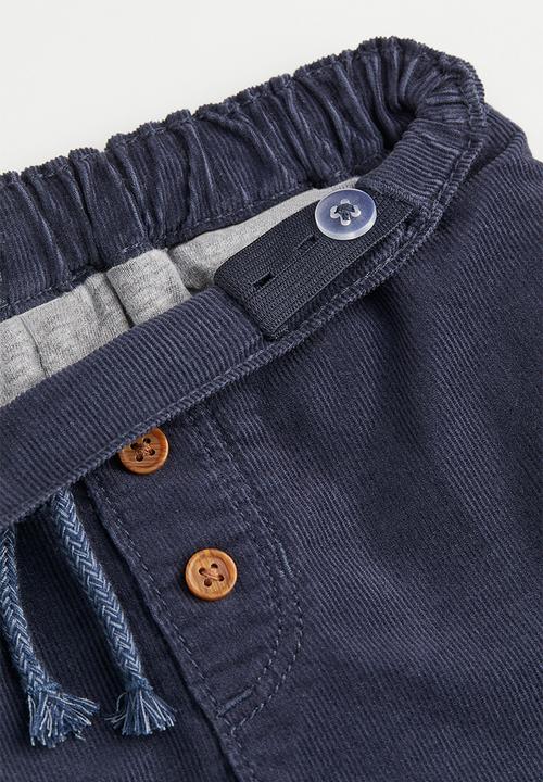 H&M - Fully lined corduroy trousers - navy blue