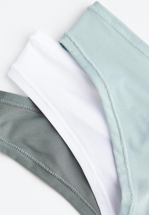 H&M - 3 Pack microfibre thong briefs - multi 