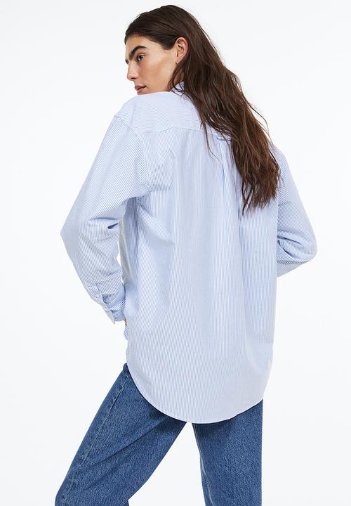 H&M - Oxford shirt - light blue/striped