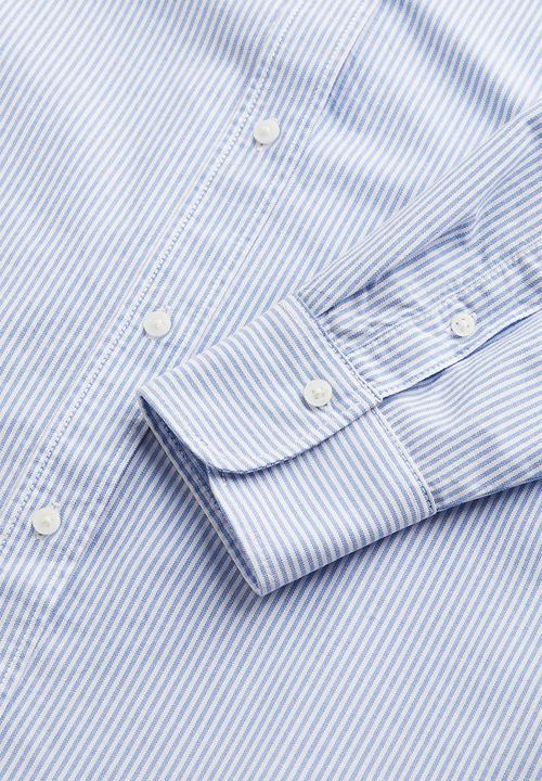 H&M - Oxford shirt - light blue/striped