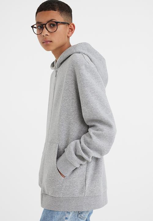 H&M - Zip-through hoodie - light grey marl