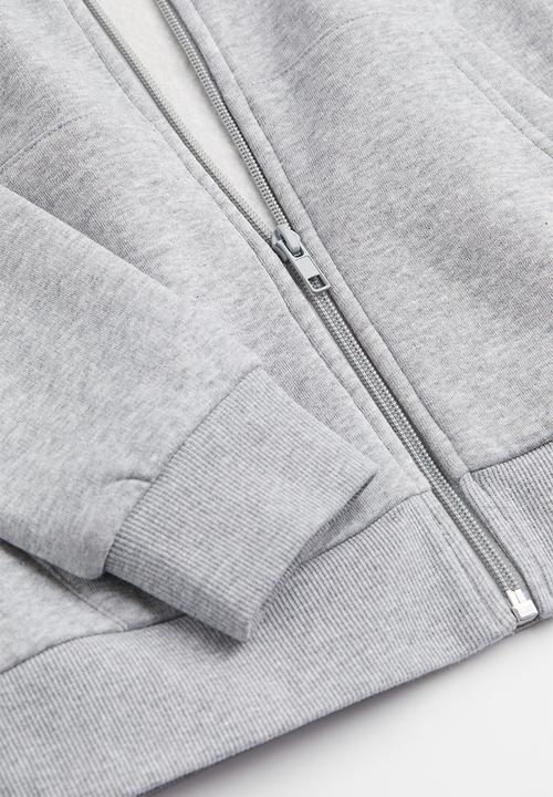 H&M - Zip-through hoodie - light grey marl