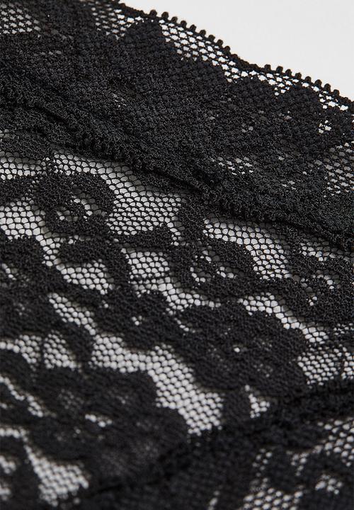 H&M - 3 Pack lace brazilian briefs - black