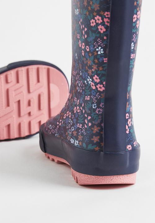 H&M - Wellingtons - navy blue/floral