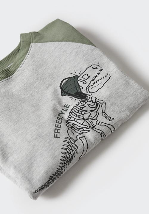 MANGO - T-shirt  ghost - beige & khaki