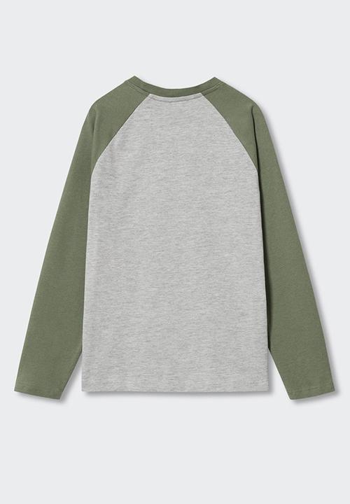 MANGO - T-shirt  ghost - beige & khaki