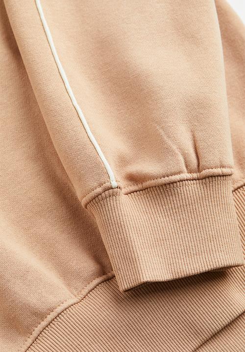 H&M - Oversized zip-top sweatshirt - beige/begin