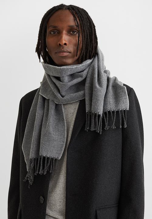 H&M - Patterned scarf - grey