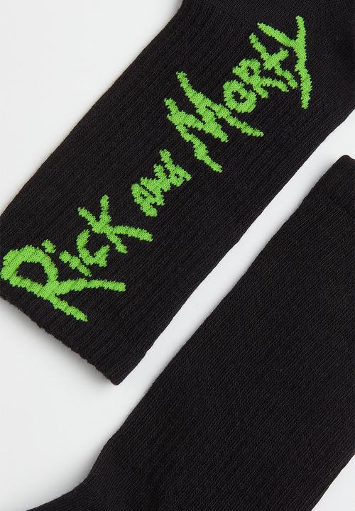 H&M - Motif-detail socks - black/rick and morty
