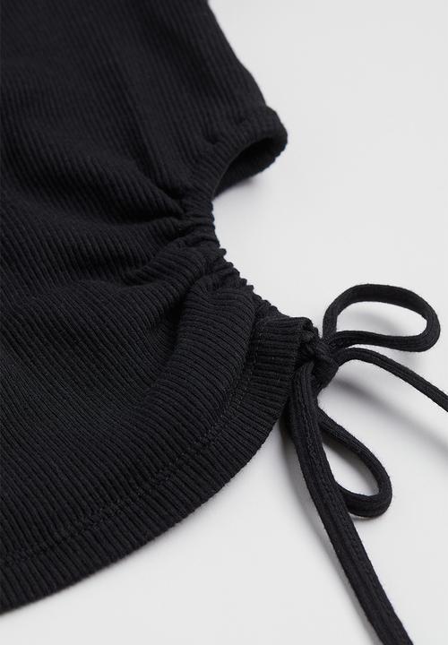 H&M - Ribbed cut-out top - black