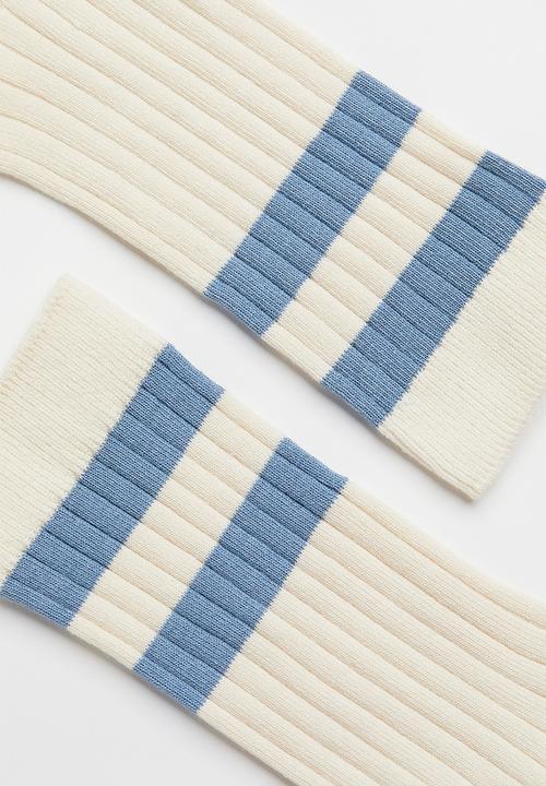 H&M - Ribbed socks - cream/blue