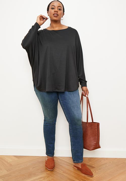 edit Plus - Oversized dolman tee - black