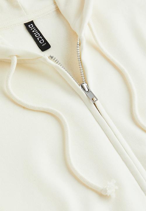 H&M - Short zip-through hoodie - cream