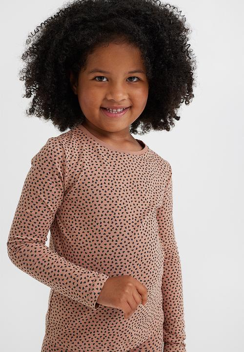H&M - 3-pack long-sleeved tops - beige/hearts
