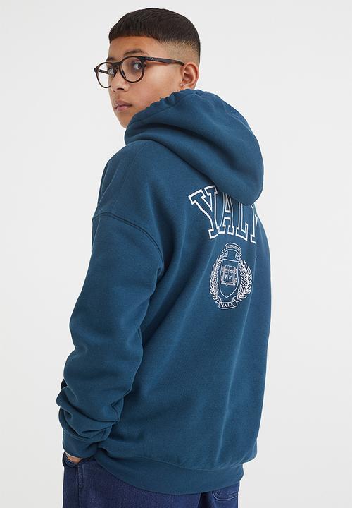H&M - Oversized printed hoodie - dark blue/yale