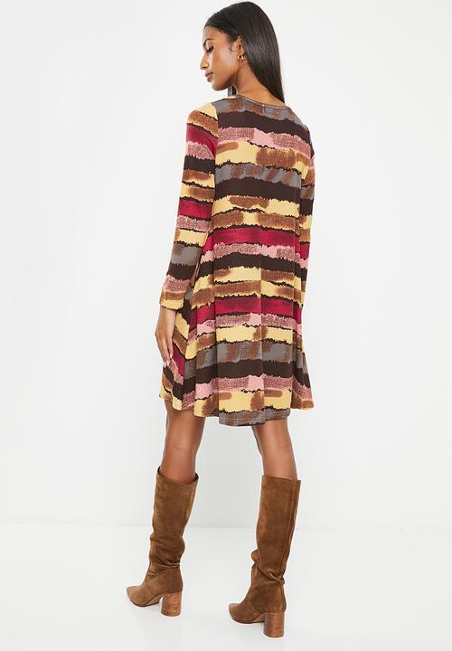 Stella Morgan - Printed long sleeve knit dress - multi 