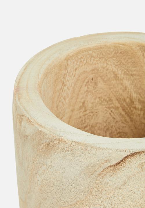 H&S - Tall wooden pot - natural