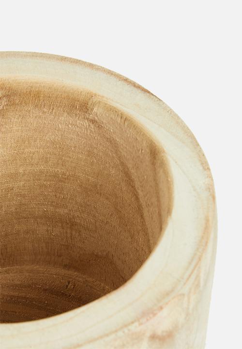 H&S - Tall wooden pot - natural