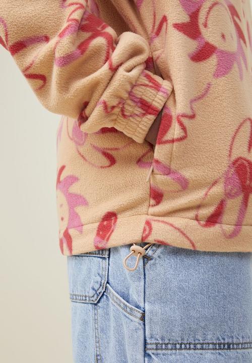 Cotton On - Smiley polar fleece quarter zip - lcn smi sun bleach/smiley 