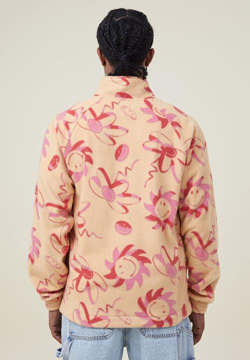 Cotton On - Smiley polar fleece quarter zip - lcn smi sun bleach/smiley 