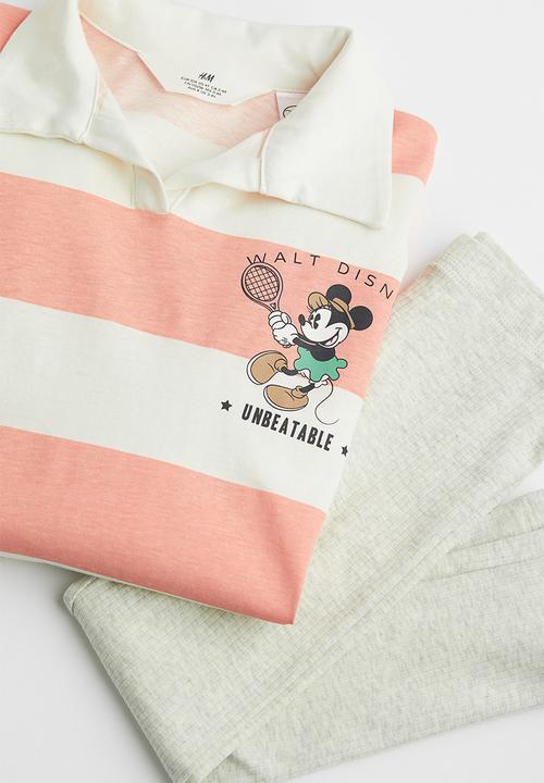H&M - 2 Piece printed set - light apricot/minnie mouse